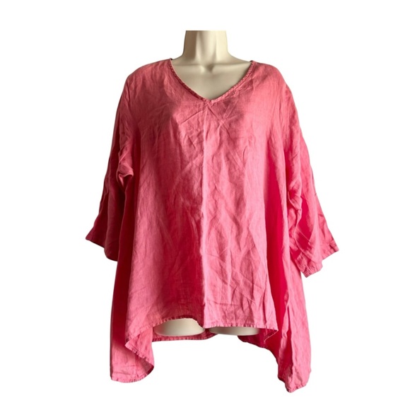 Match Point Tops - Match Point V Neck Asymmetrical Tunic Top